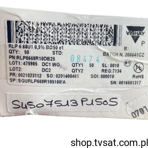 [2szt] RLP0668R10DB25 68R 0.5% 25ppm 6W Axial AXIAL VISHAY