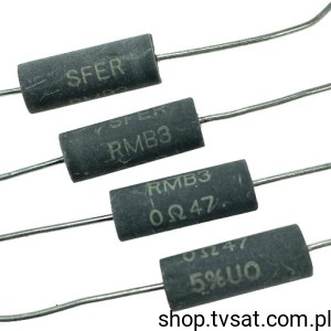 [2szt] RMB300R4700JS09 Res 0.47R 5% 50ppm 3W AXIAL VISHAY