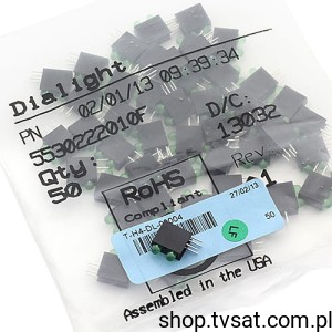 [20szt] 553-0222-010F Dual LED 3mm Green in Case THT DIALIGHT