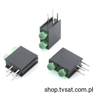 [20szt] 553-0122F Dual LED 3mm Green in Case THT DIALIGHT