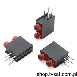 [20szt] 553-0111F Dual LED 3mm Red in Case THT DIALIGHT