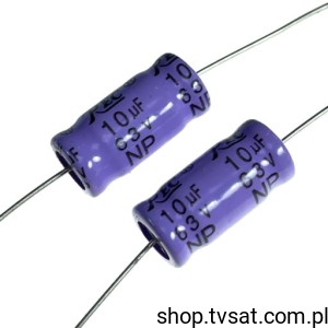 [50szt] NA10M63V 10uF 63V 20% Bipolar AXIAL TRANSCEND