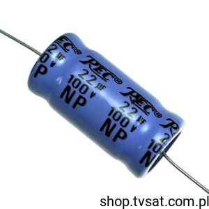 [10szt] NA22M100V 22uF 100V 20% Bipolar AXIAL TRANSCEND