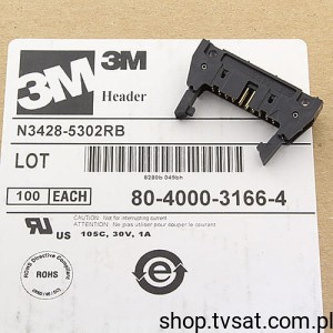 [4pcs] N3428-5302RB Header 80400031664 Ser. 2x20 Pin THT 3M 