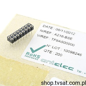 [20pcs] A216-BSE Socket 2 x 8 Pin R 2.54 THT ANTELEC