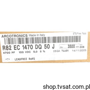 [100szt] R82EC1470DQ50J 4.7nF 100V 5% MKT R5.08 ARCOTRONIC
