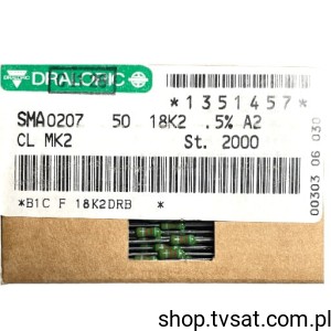 [500szt] SMA0207-50-18K2-0.5% 18K2 0.5% 50ppm 0207 Axial AXIAL DRALORIC