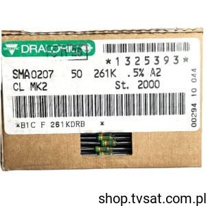 [500szt] SMA0207-50-261K-0.5% 261K 0.5% 50ppm 0207 Axial AXIAL DRALORIC