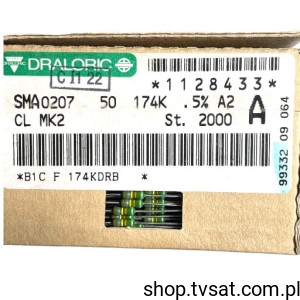 [500szt] SMA0207-50-174K-0.5% 174K 0.5% 50ppm 0207 Axial AXIAL DRALORIC