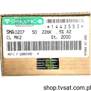 [500szt] SMA0207-50-226K-0.5% 226K 0.5% 50ppm 0207 Axial AXIAL DRALORIC