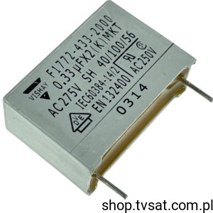 [20szt] F17724332000-B MKT 330nF 275VAC X2 10% R22.5 VISHAY